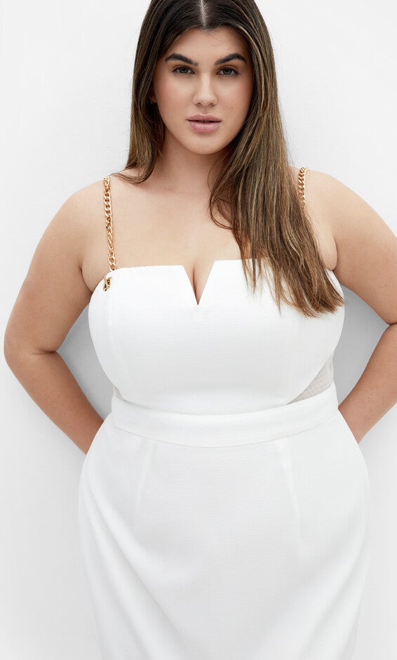 Ann Chain Dress - ivory, WHITE, alternate image number null