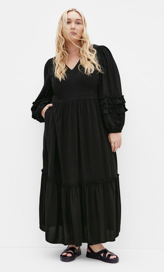 Malia Plain Maxi Dress - black, BLACK, alternate image number 1