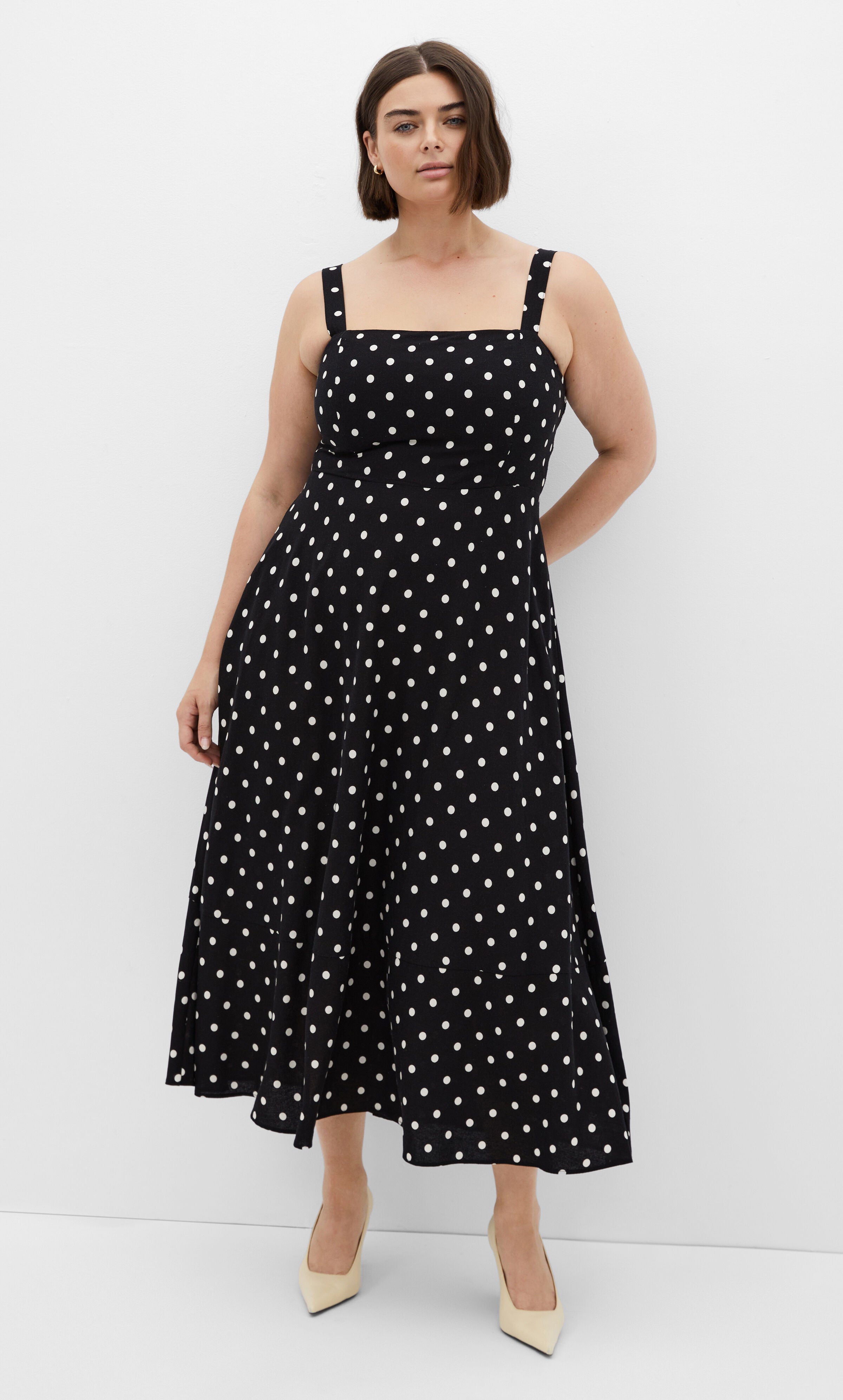 Collins Print Maxi Dress - black, BLACK, alternate image number 1