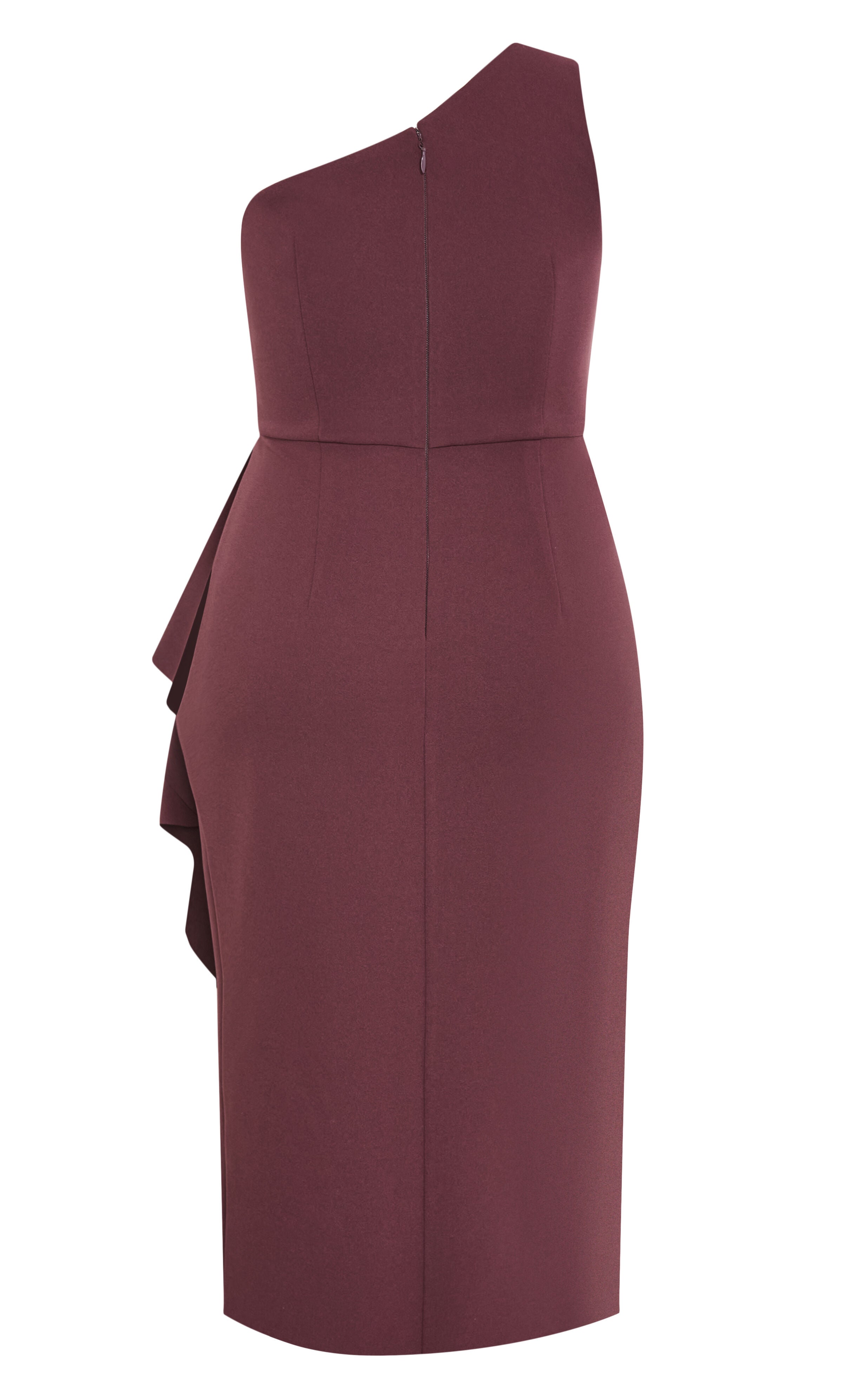 Priyanka One Shoulder Dress - choc cherry, RED, alternate image number 4