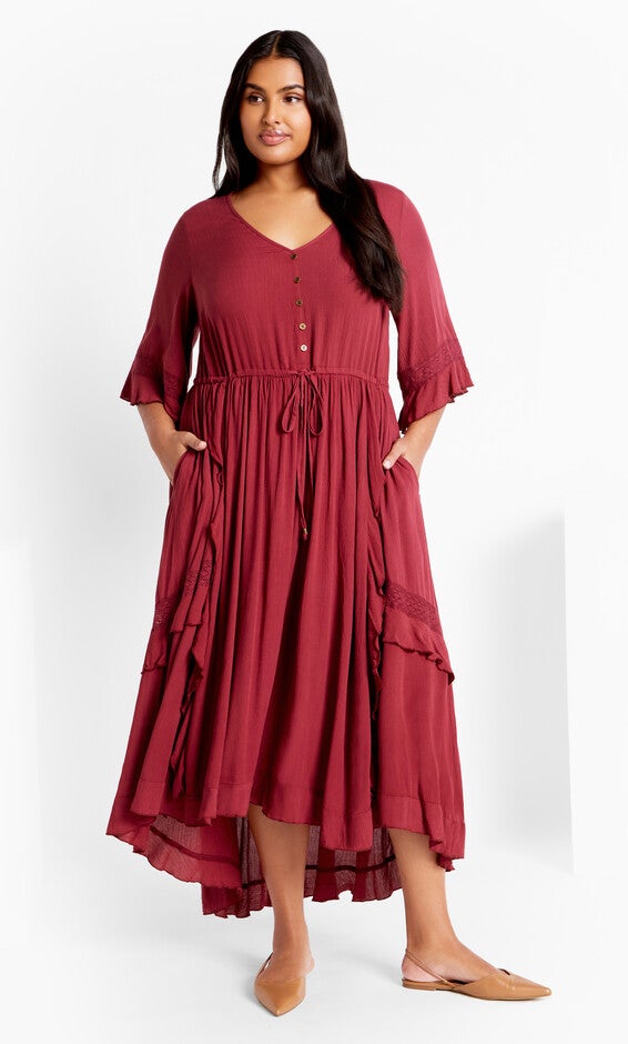 Cadence Dress - shiraz, RED, alternate image number 1