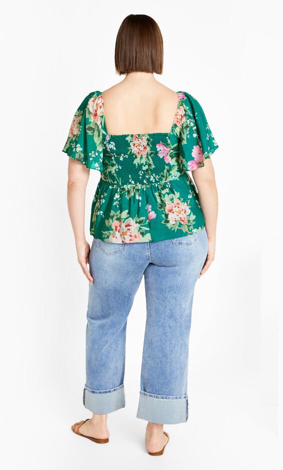 Marci Print Top - jade, JADE SWEET BLOSSOM, alternate image number 2