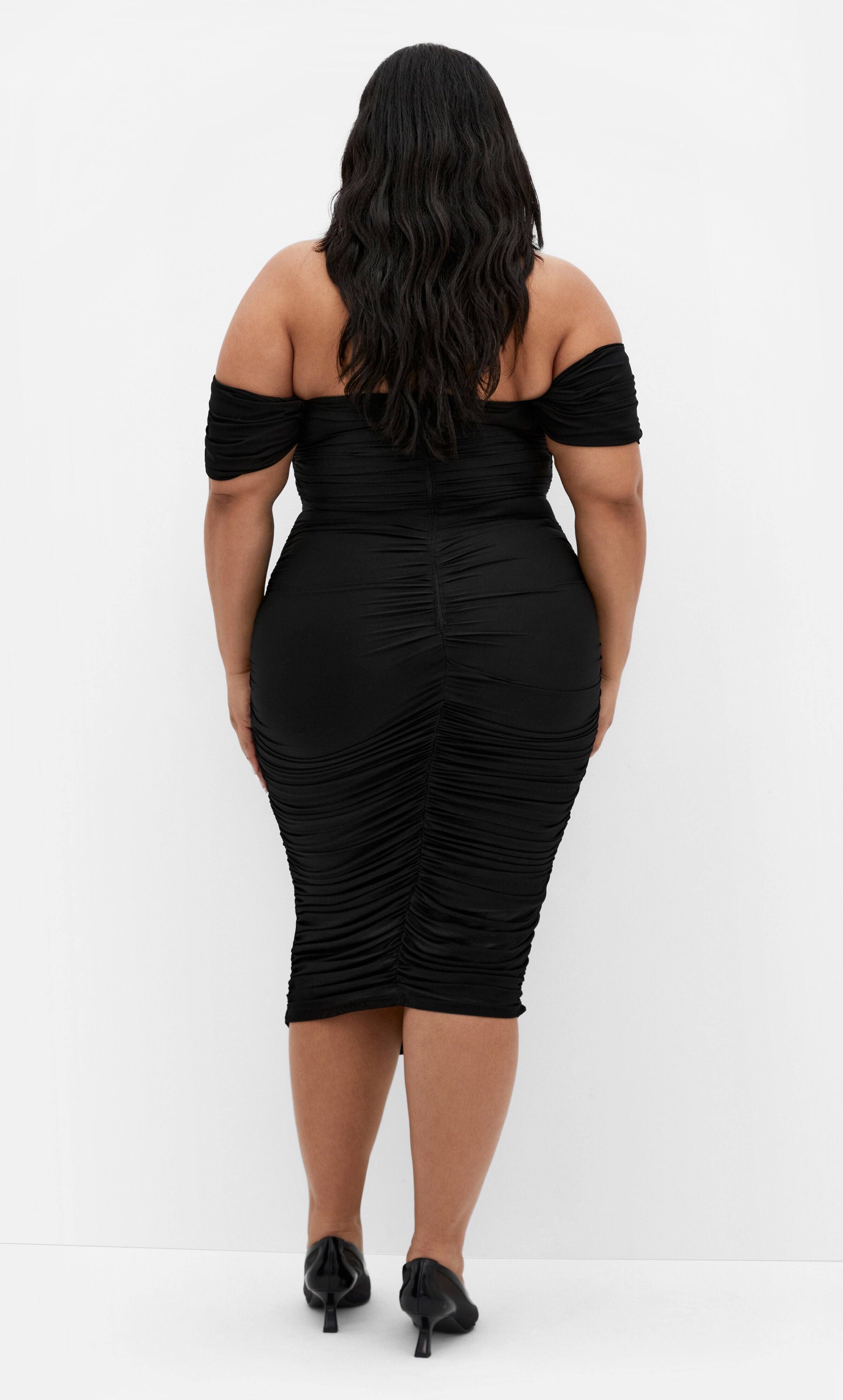 Jazmin Ruched Dress - black, BLACK, alternate image number 2