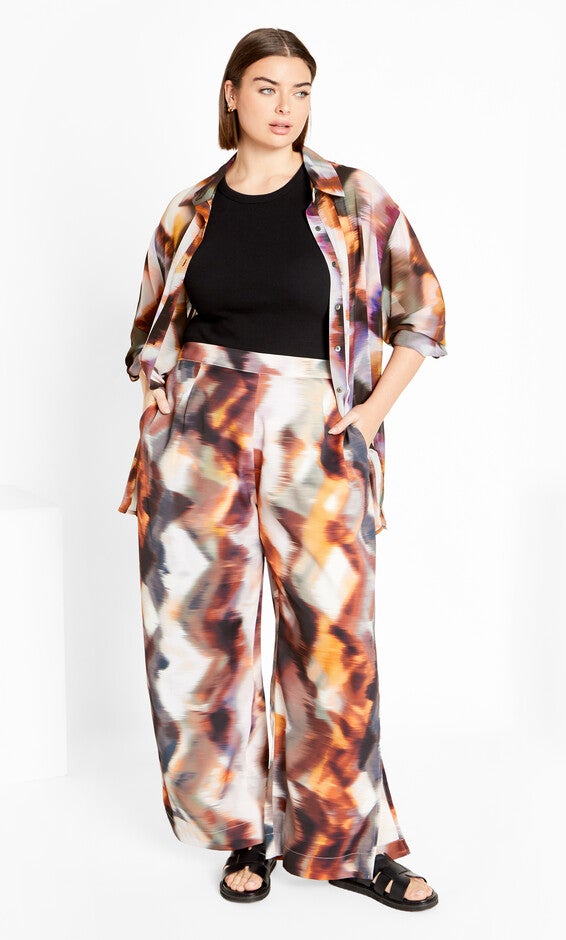 Miranda Print Pant - burnt orange, MINERALS, alternate image number null