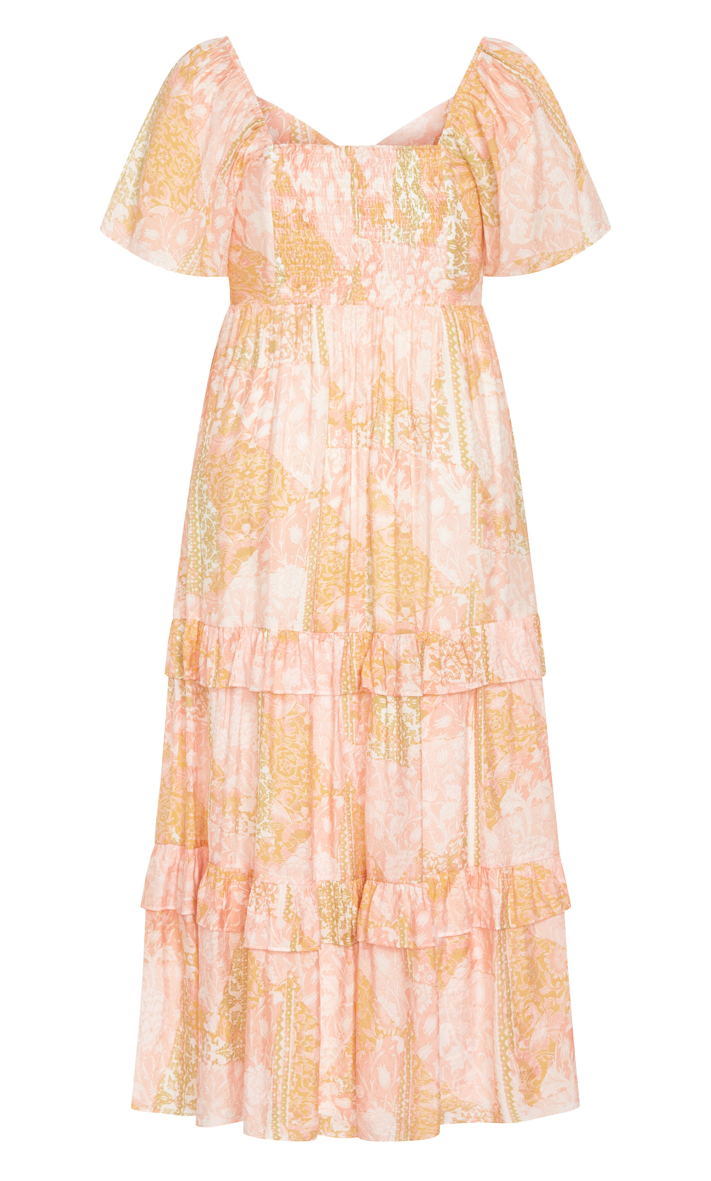 Marci Tier Print Maxi Dress - blush, PINK, alternate image number 4
