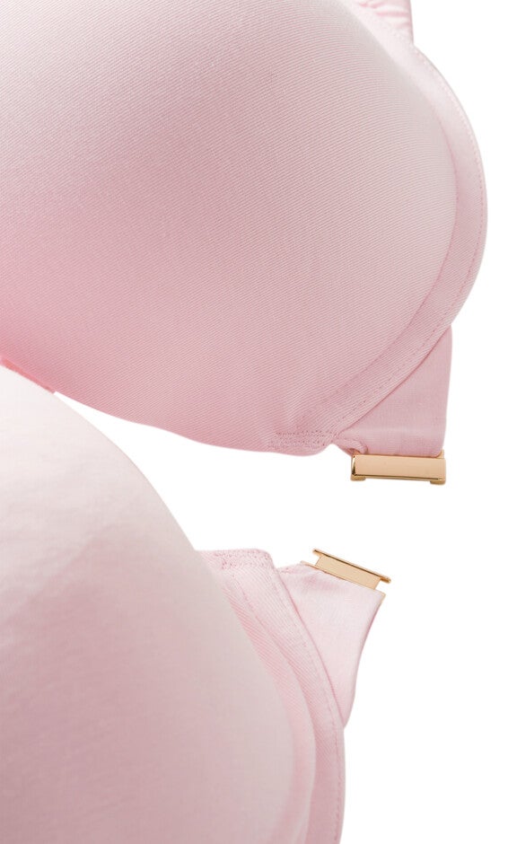 Smooth & Chic Front Close Cotton Push Up Bra - pink icing, PINK, alternate image number null