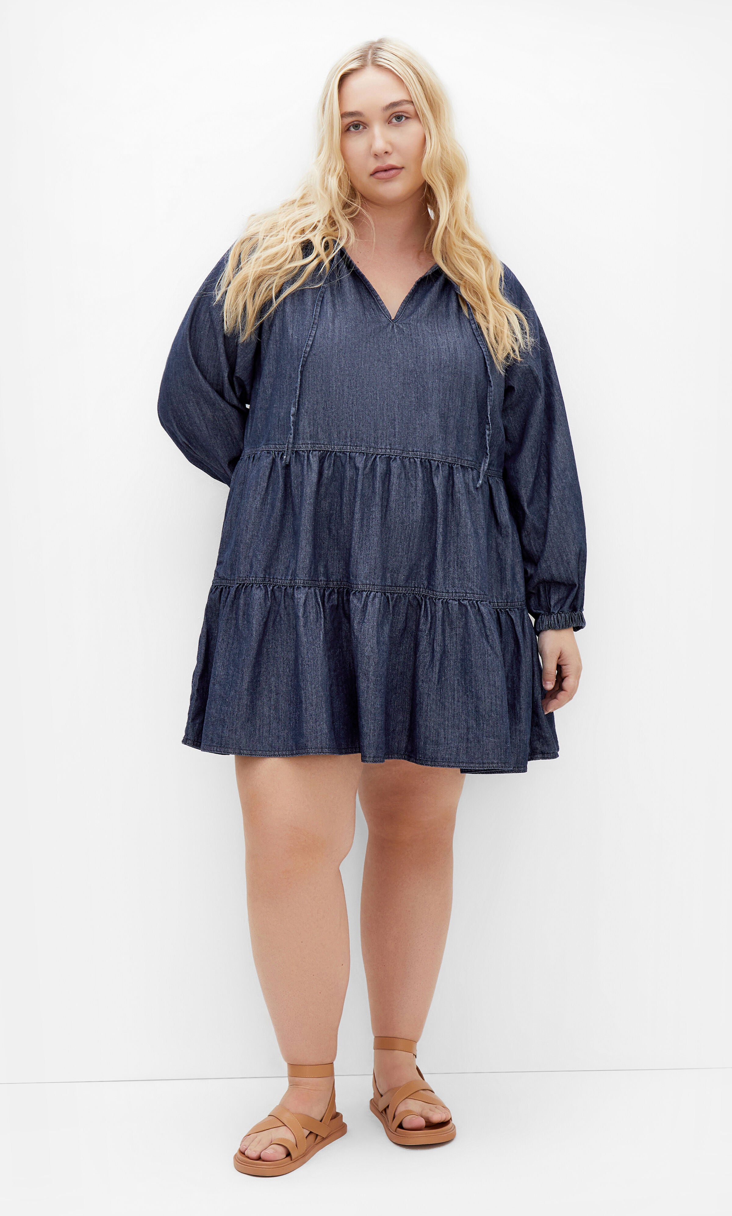 Mina Dress - dark denim, BLUE, alternate image number 3