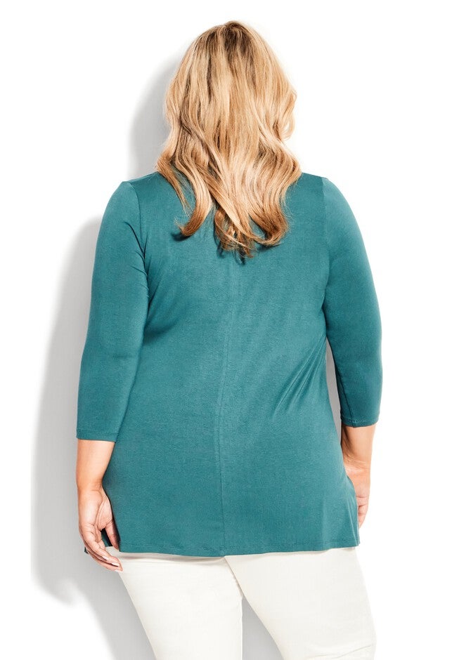 Ellis Plain Tunic, TEAL, on-hover image number null