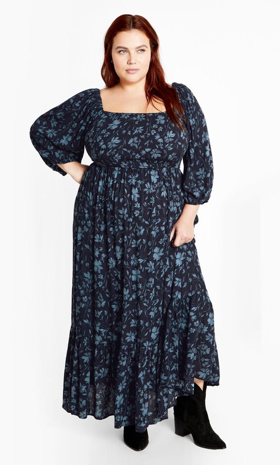 Kaylee Print Maxi Dress - navy, BLUE, hi-res image number 0