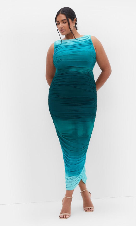 Halo Ombre Dress - green, GREEN, hi-res image number null