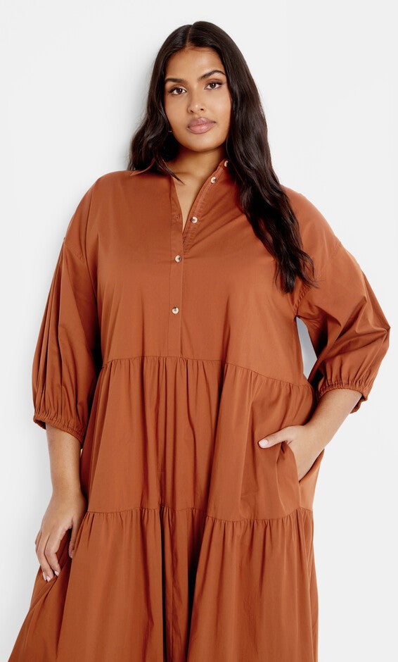 Kara Midi Dress - amber, AMBER, alternate image number 2