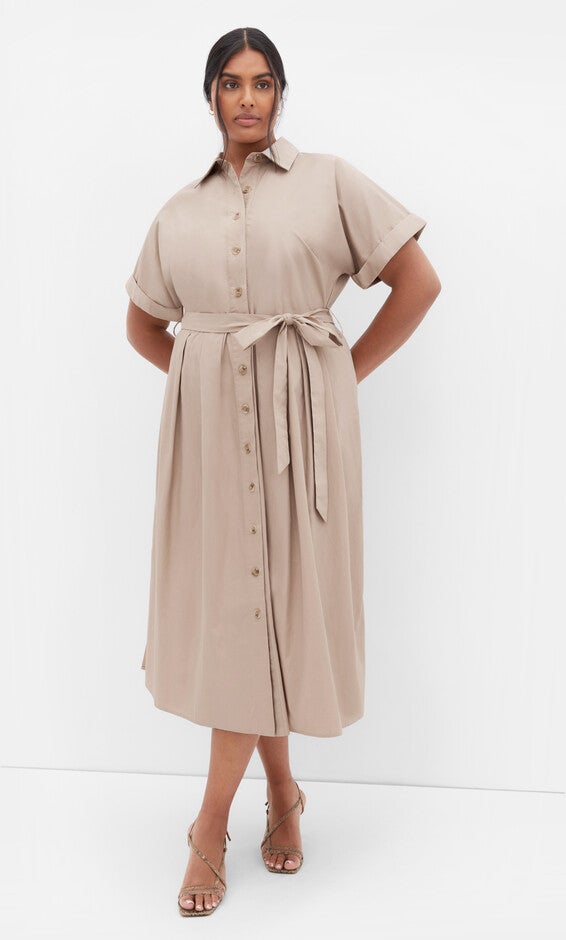 Elly Shirt Dress - ecru, BROWN, alternate image number null