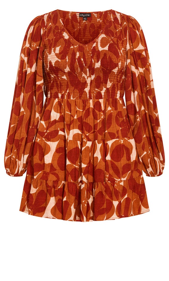 Jemma Mini Print Dress - amber multi, AMBER, alternate image number 4
