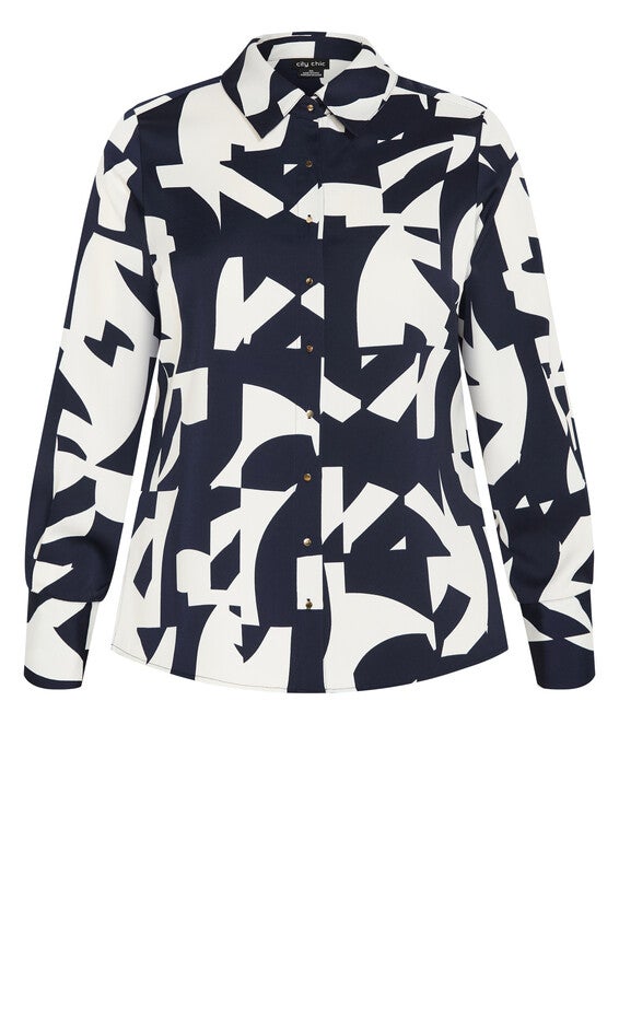 Enya Print Shirt - ivory, BLUE, alternate image number null