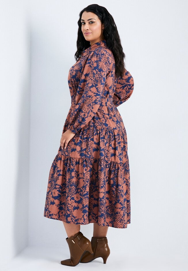 Marianne Printed Tiered Shirtdress, WHIMSY FLORAL, alternate image number 2