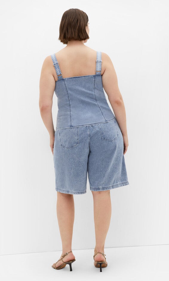 Abbie Denim Top - light wash, BLUE, alternate image number null