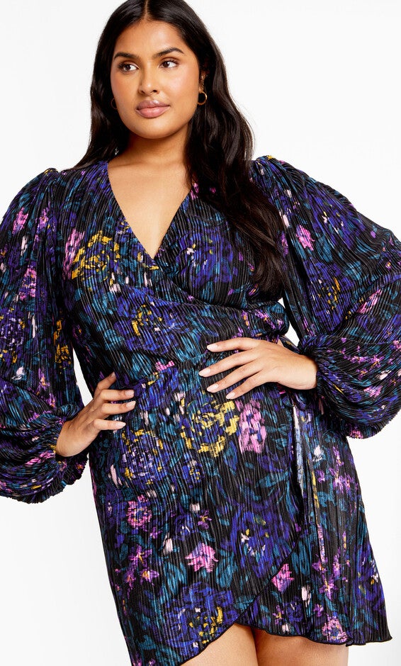Kira Print Dress - black, ETCHED, hi-res image number 0