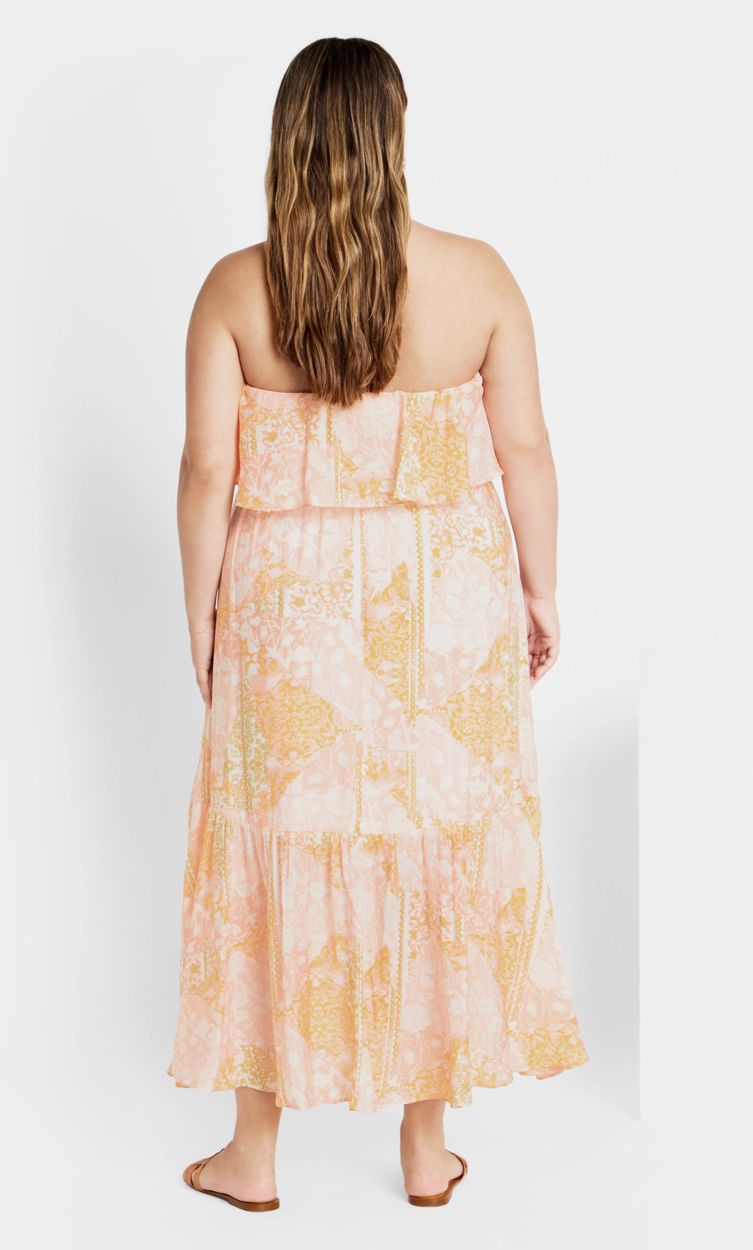 Pia Ruffle Overlay Print Maxi Dress - sunkissed, PINK, alternate image number 2