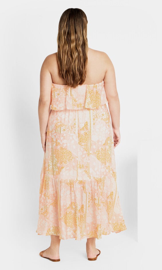 Pia Ruffle Overlay Print Maxi Dress - sunkissed, PINK, alternate image number 2