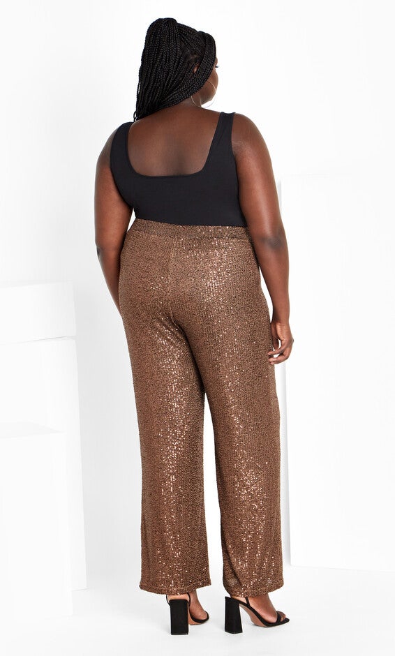 Avery Sequin Pant - bronze, BROWN, alternate image number 3