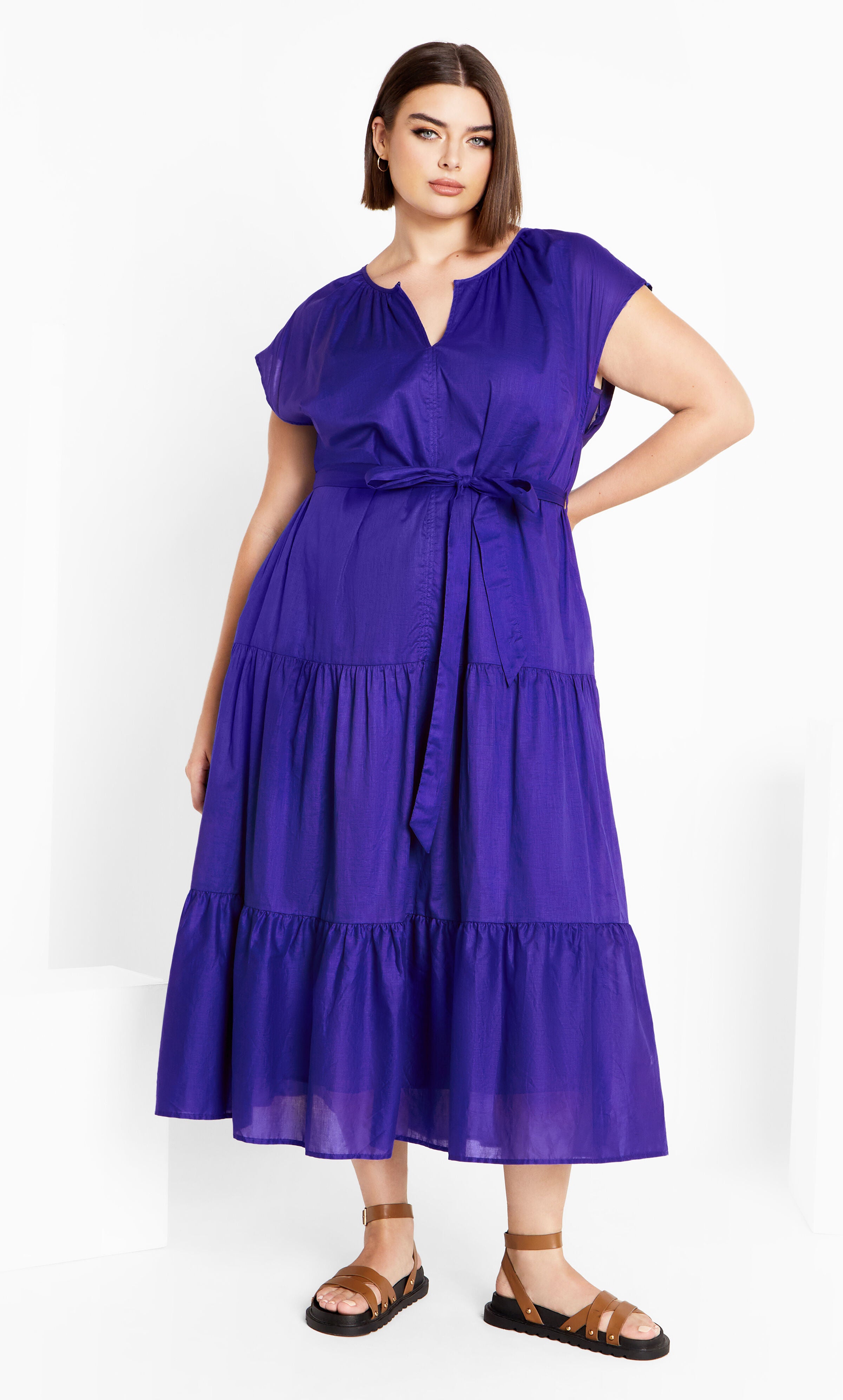 Kasbah Plain Dress - blue, BLUE, alternate image number 1