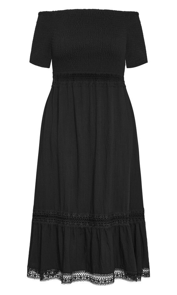 Aura Midi Dress - black, BLACK, alternate image number 4