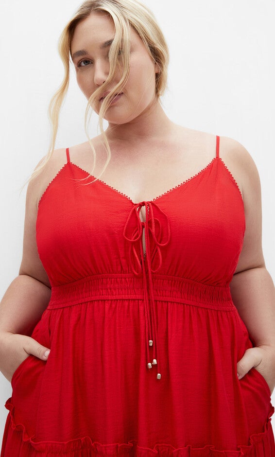 Aiza Maxi Dress - cherry, RED, alternate image number 3