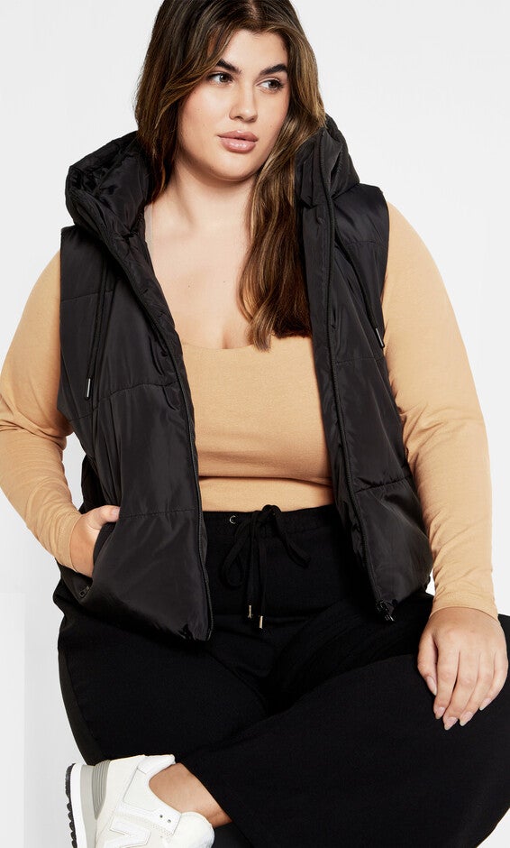 Ava Puffer Vest - black, BLACK, hi-res image number 0