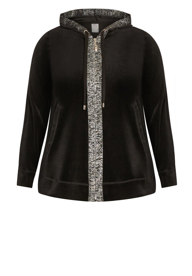 Metallic Velour Jacket, BLACK, alternate image number null