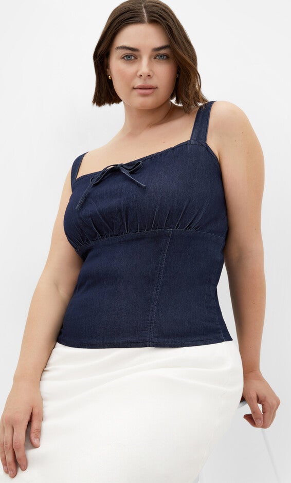 Abbie Denim Top - dark denim, BLUE, alternate image number null