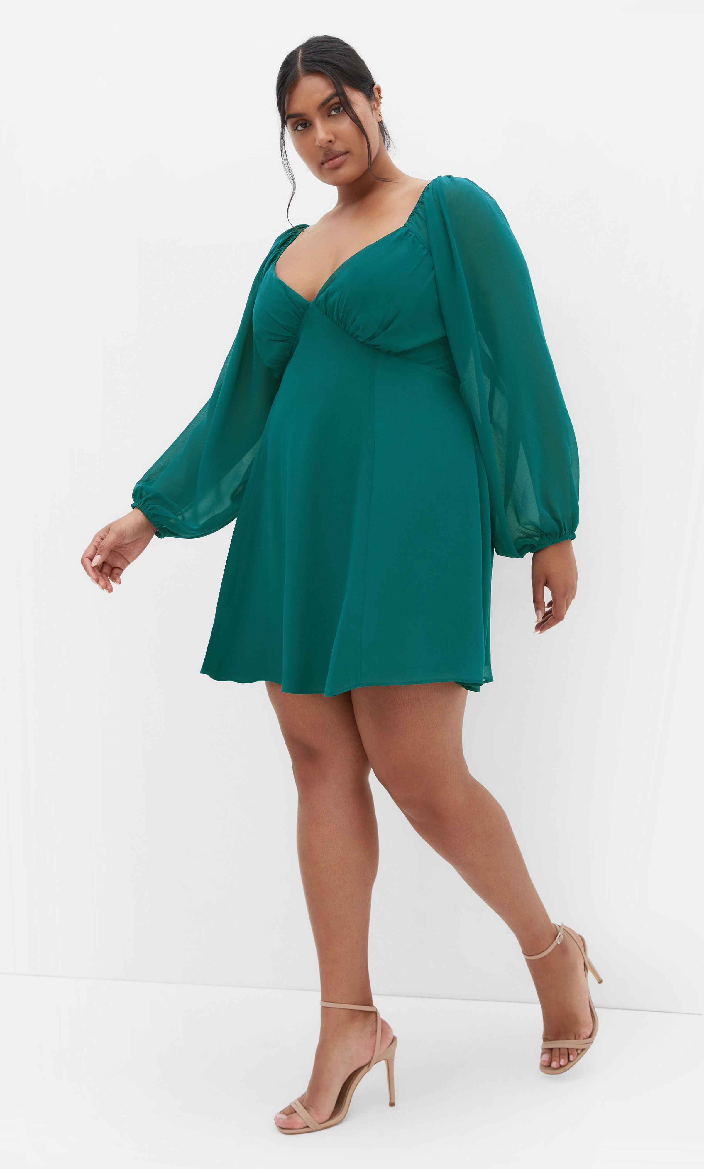 Flirty Flounce Dress - teal, BLUE, hi-res image number 0