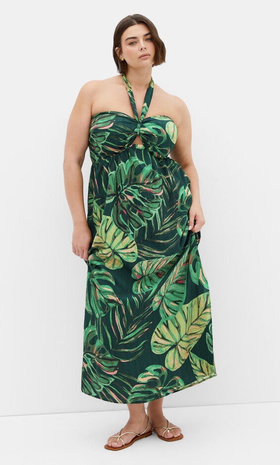 Peta Palm Maxi Dress - green, GREEN MULTI, alternate image number 4