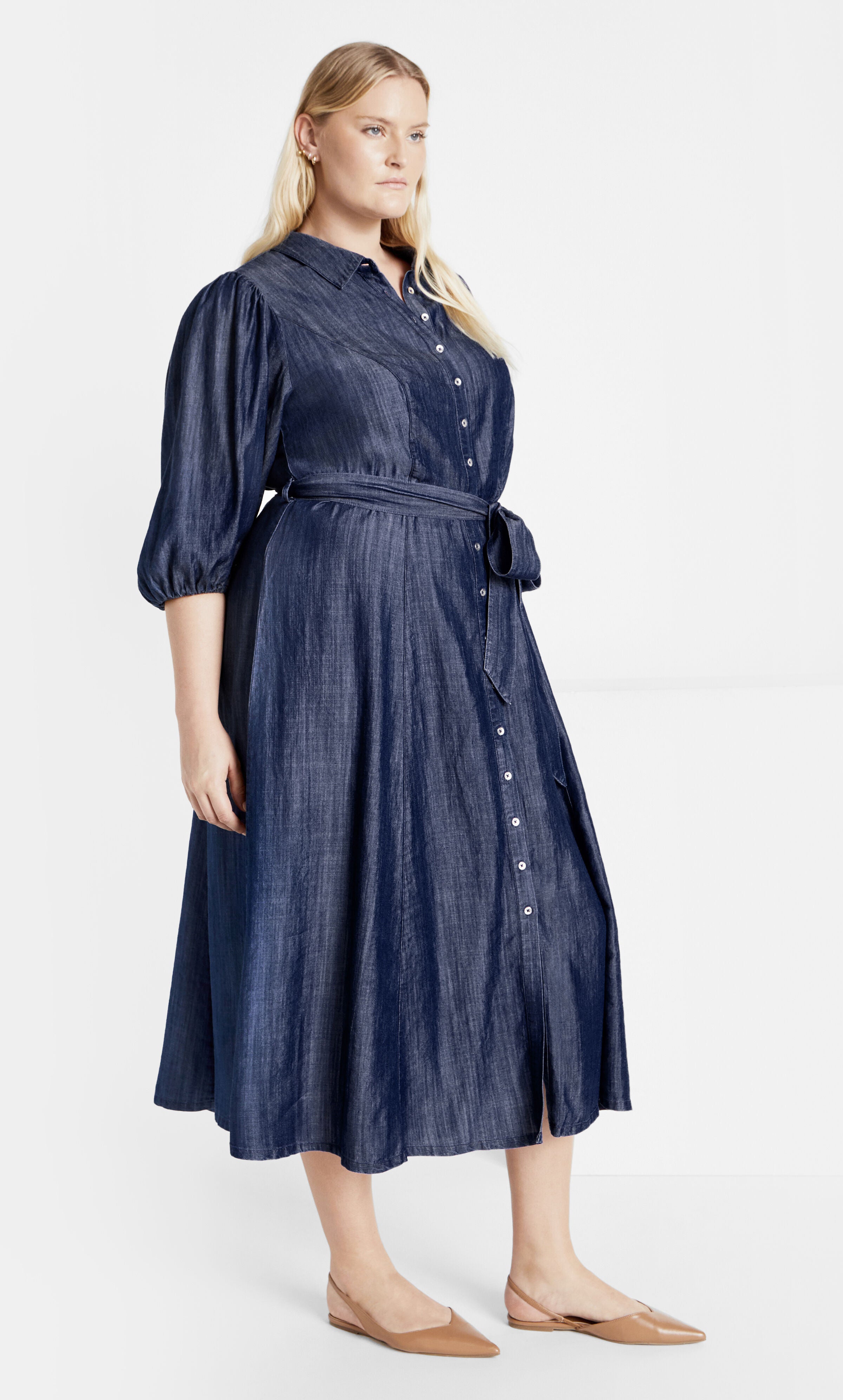 Matilda Dress - dark wash, BLUE, alternate image number 2