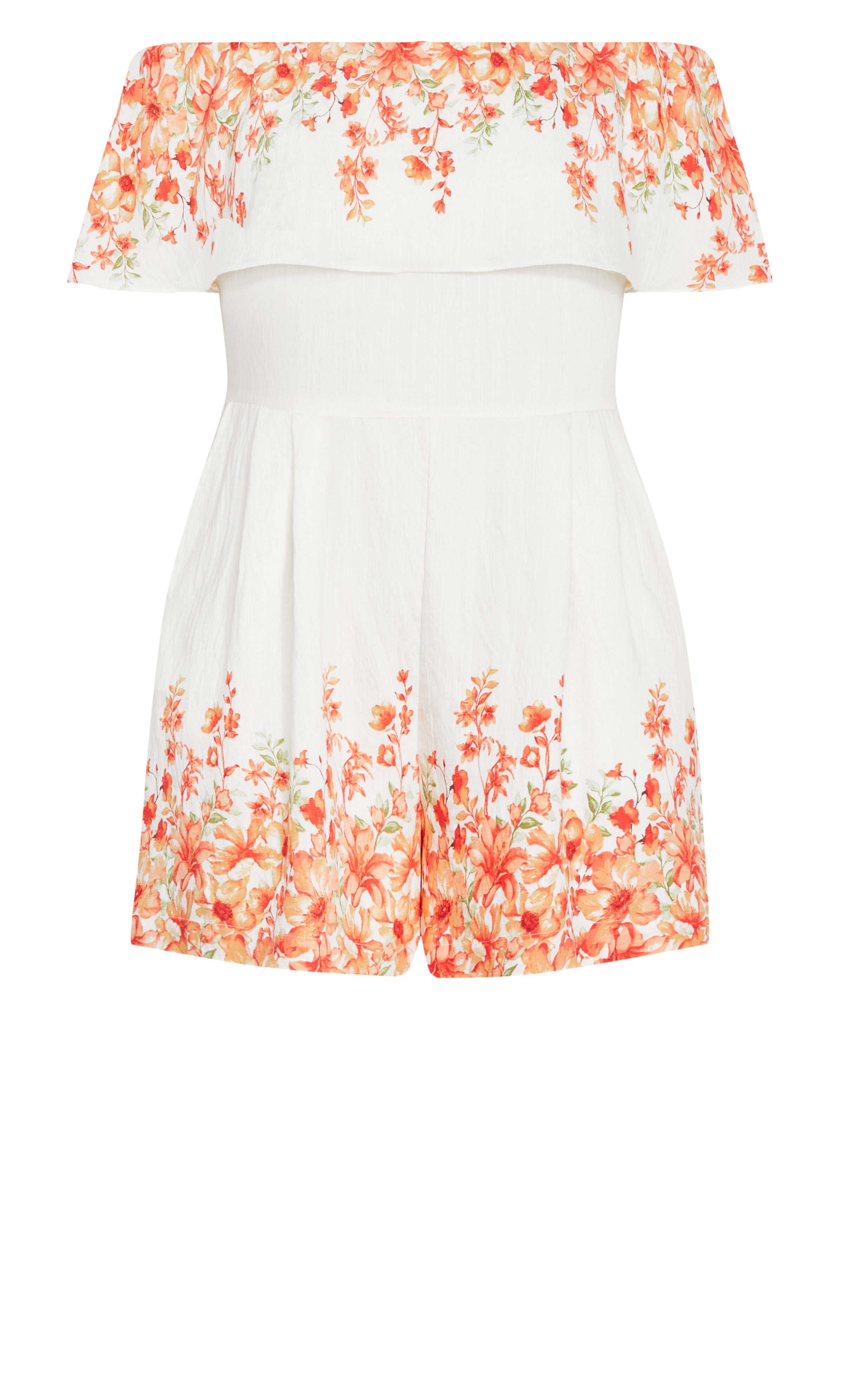 Poppy Print Playsuit - ivory, ORANGE, alternate image number 3