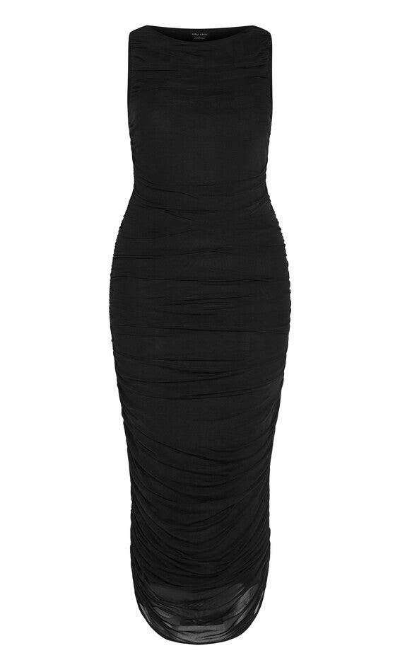 Halo Midi Dress - black, BLACK, alternate image number 4