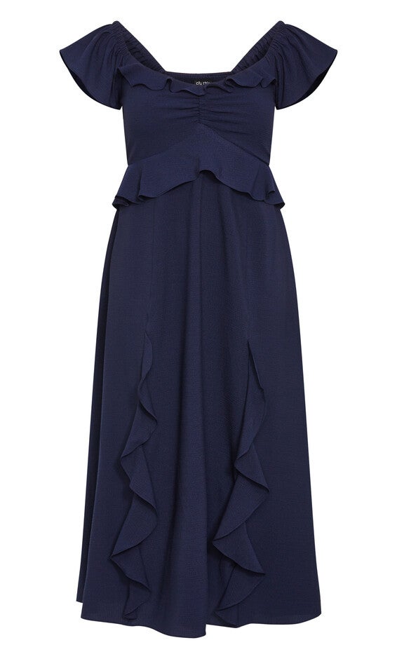 Frill Fee Maxi Dress - navy, NAVY, alternate image number 3