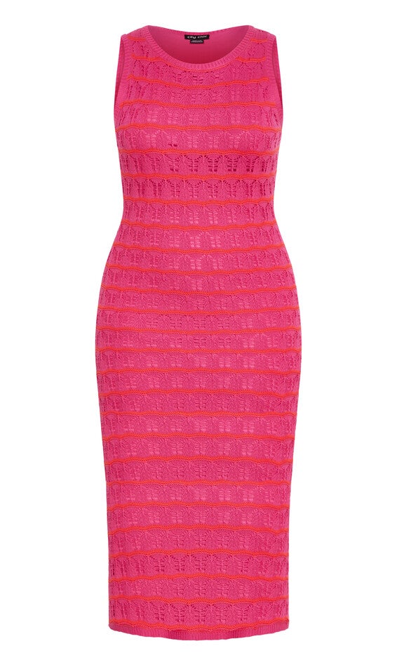 Crochet Stripe Dress - pink, PINK, alternate image number 4