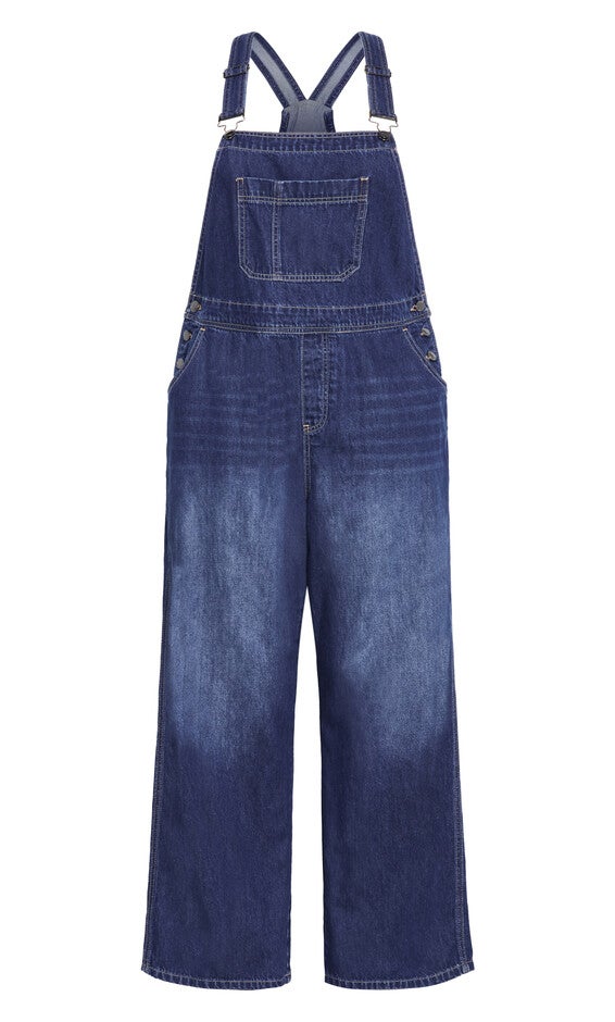 Pinafore Overall - mid denim, DENIM, alternate image number null