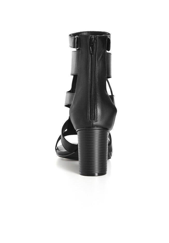 WIDE FIT Attitude Lace Up Block Heel - black, BLACK, alternate image number null