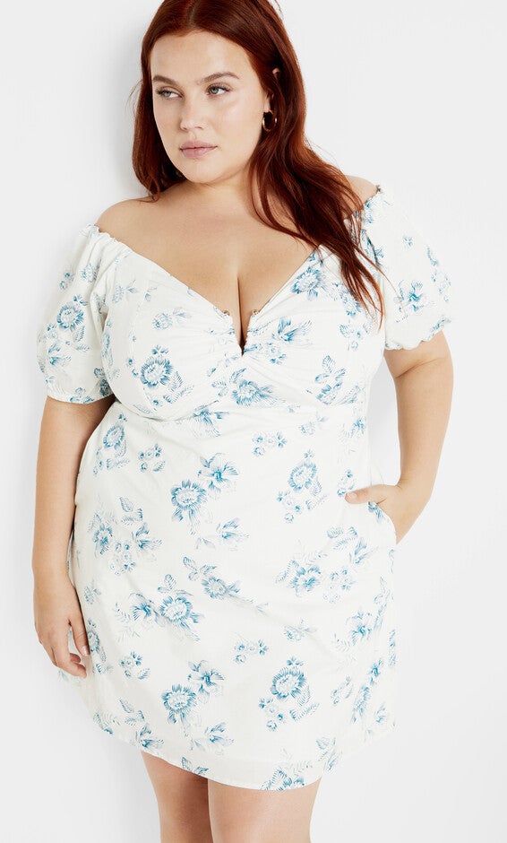 Martine Print Dress - blue, ETCHED, alternate image number 2