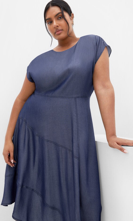Hampstead Dress - dark denim, BLUE, alternate image number null