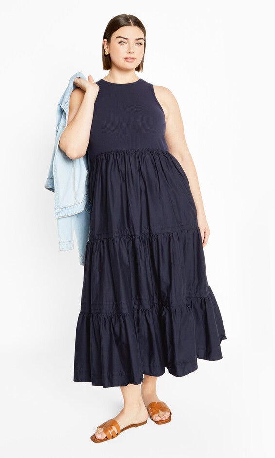Chelsea Mixed Media Dress - navy, NAVY, hi-res image number null