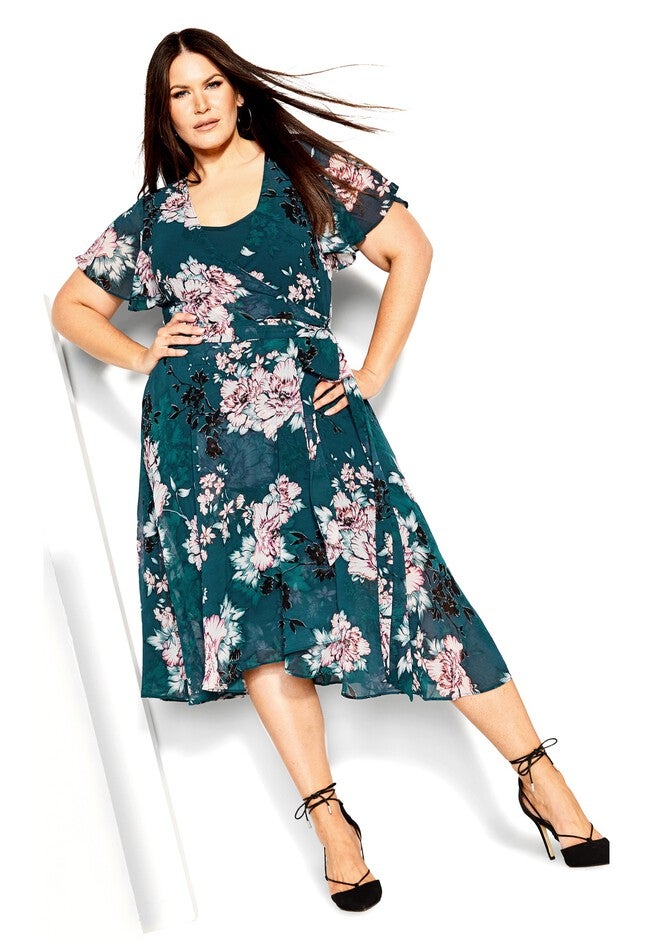 Blossom Short Sleeve Dress - jade, JADE, on-hover image number 1