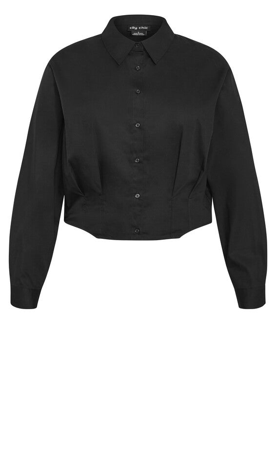 Classic Crop Shirt - black, BLACK, alternate image number 4