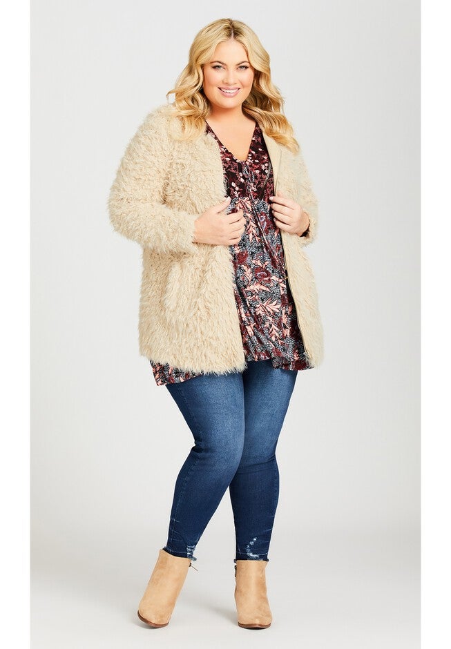 Lotus Fluffy Jacket, CREAM, alternate image number null