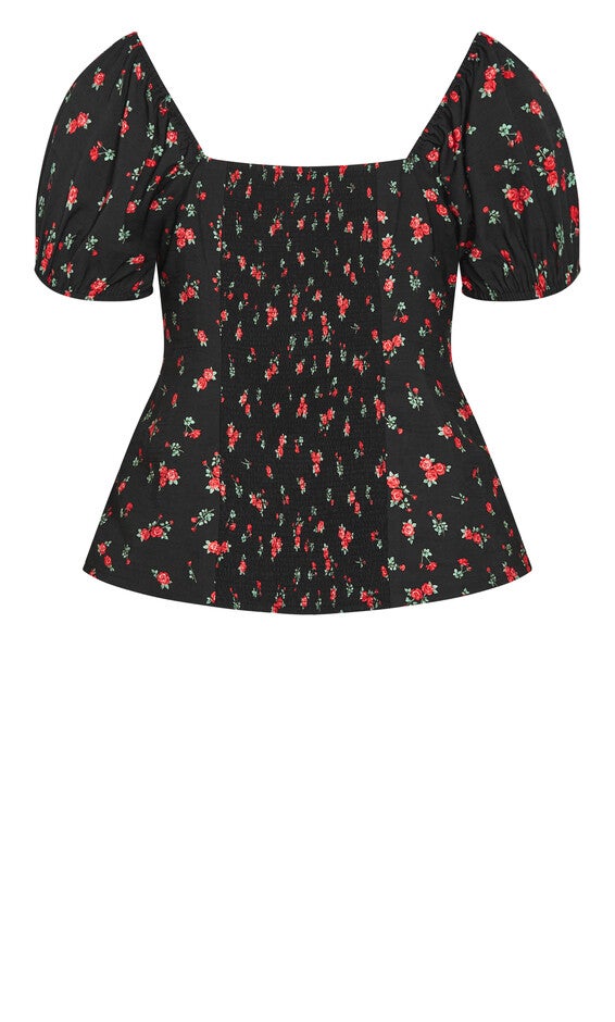 Daydreamer Print Top - black, RED, alternate image number null