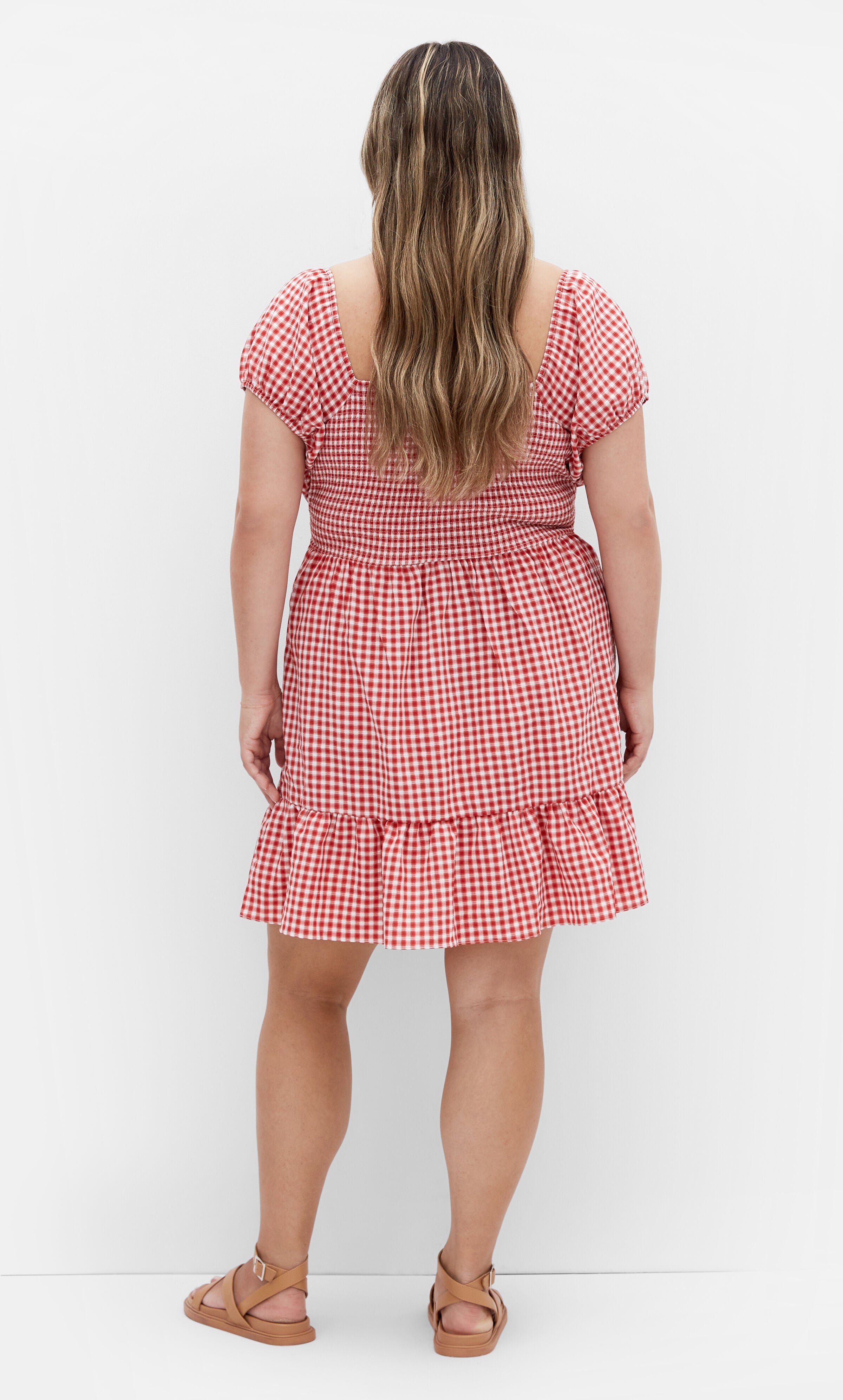Cute Gingham Dress - red, RED, alternate image number 1