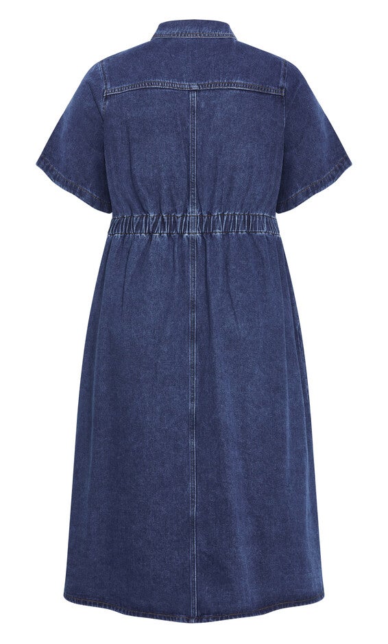 Jade Denim Dress - mid denim, BLUE, alternate image number 5
