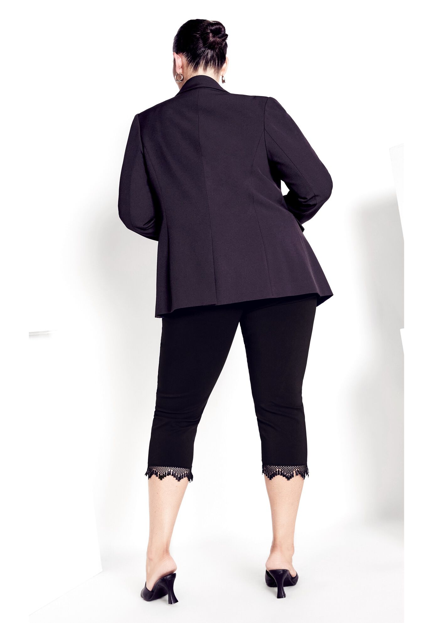 Super Stretch Lace Capri, BLACK, alternate image number 5