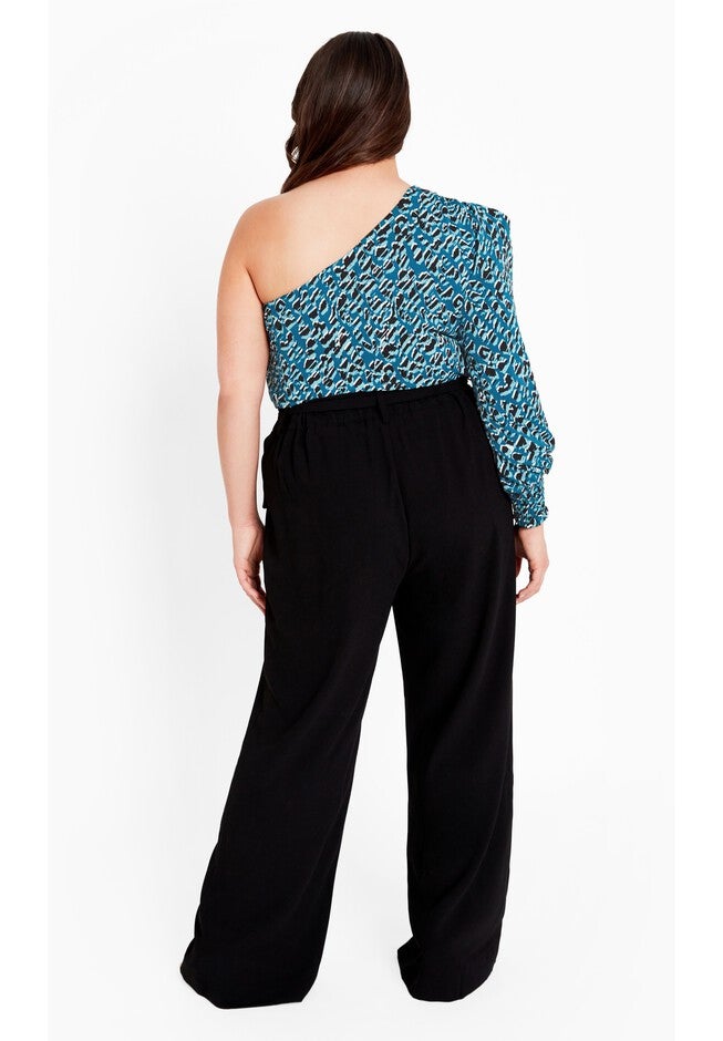 Jill Belted Wide Leg Pant, BLACK, alternate image number null